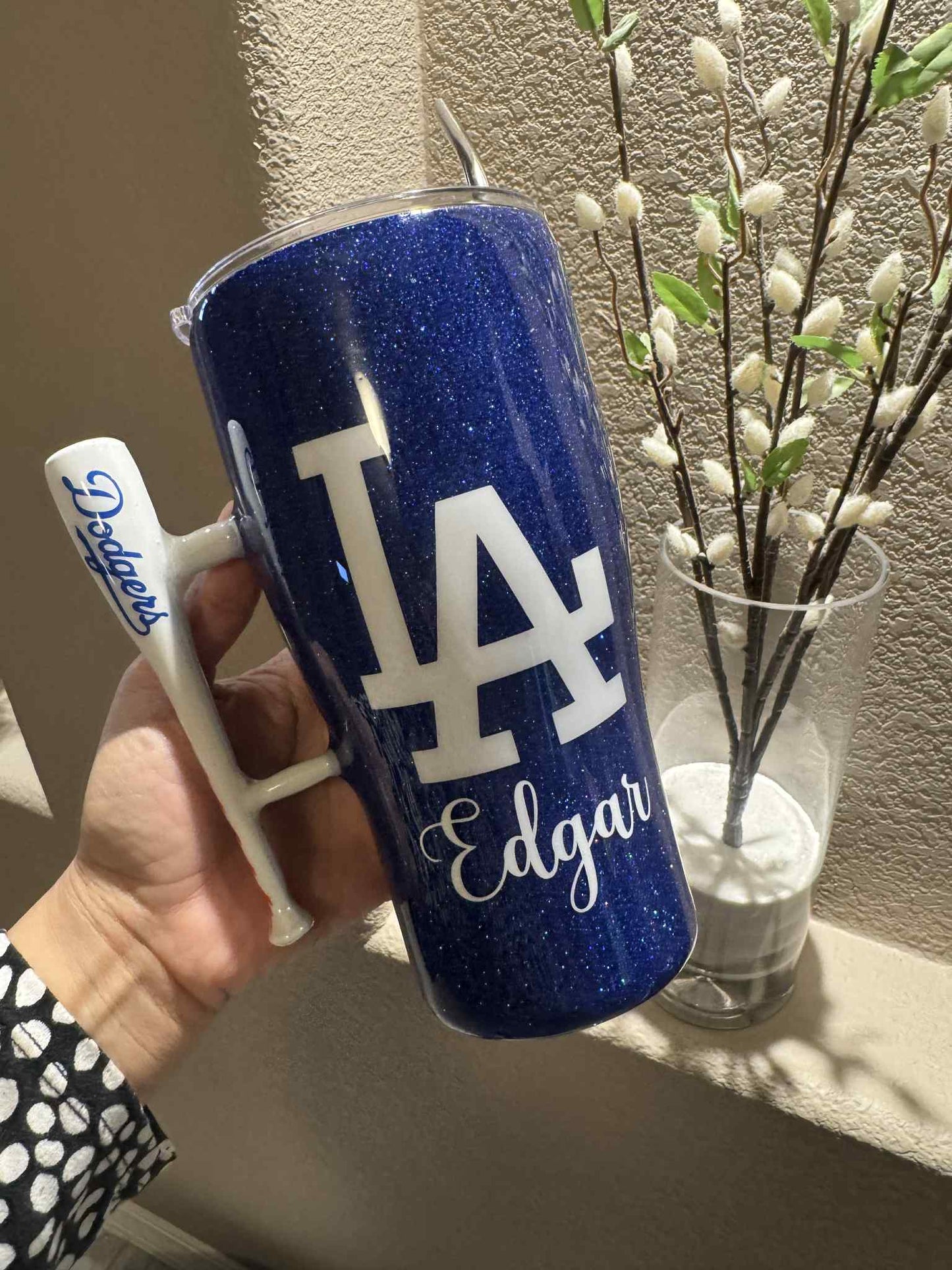30 oz Dodgers LA Glitter Tumbler