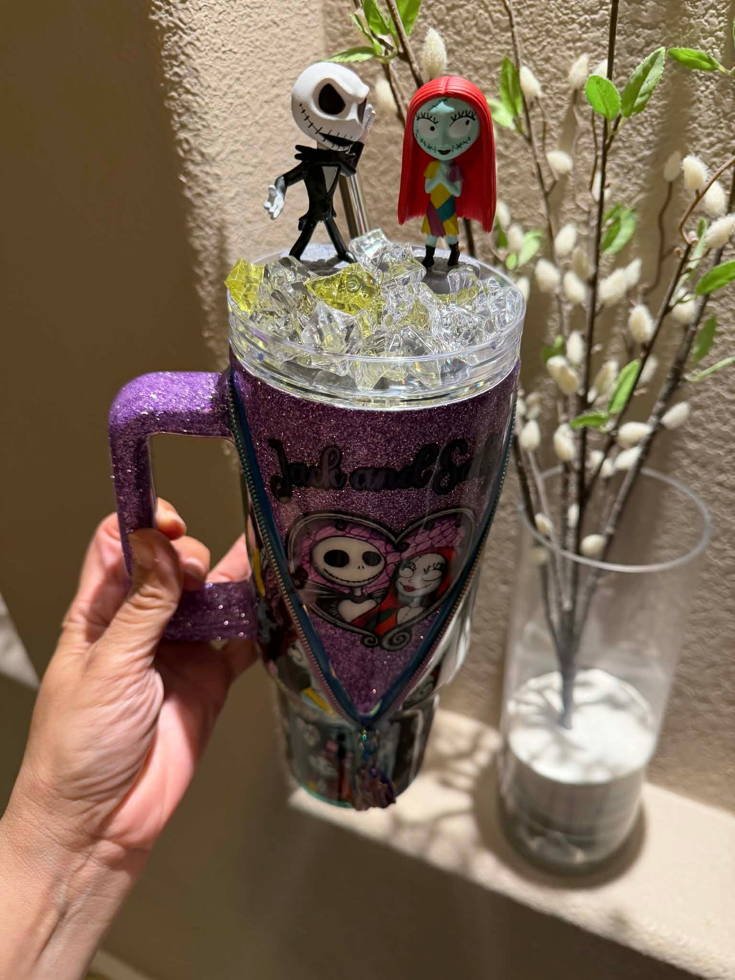 40oz Jack Skellington Glitter Tumbler