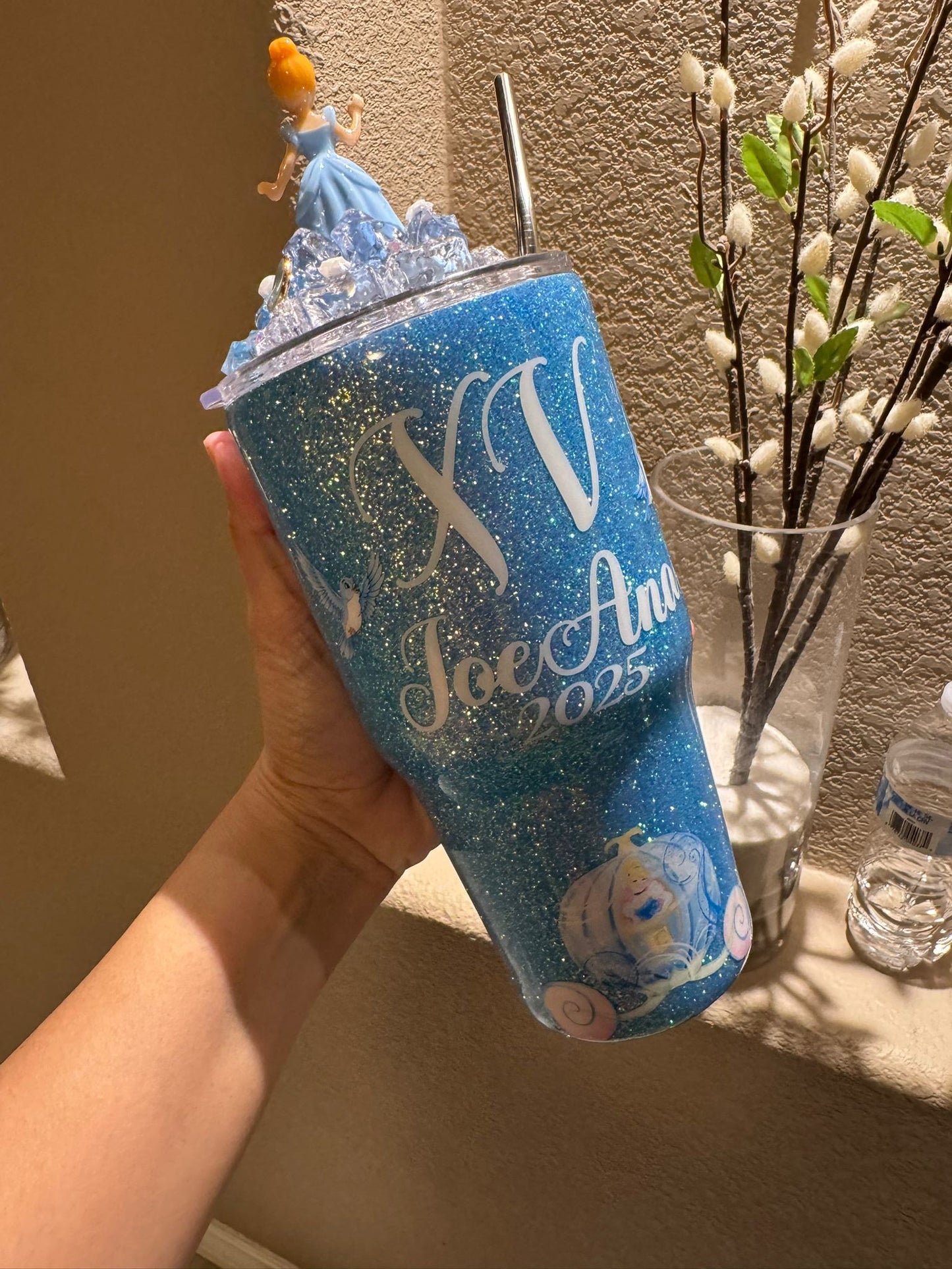 30oz Cinderella Glitter Tumbler