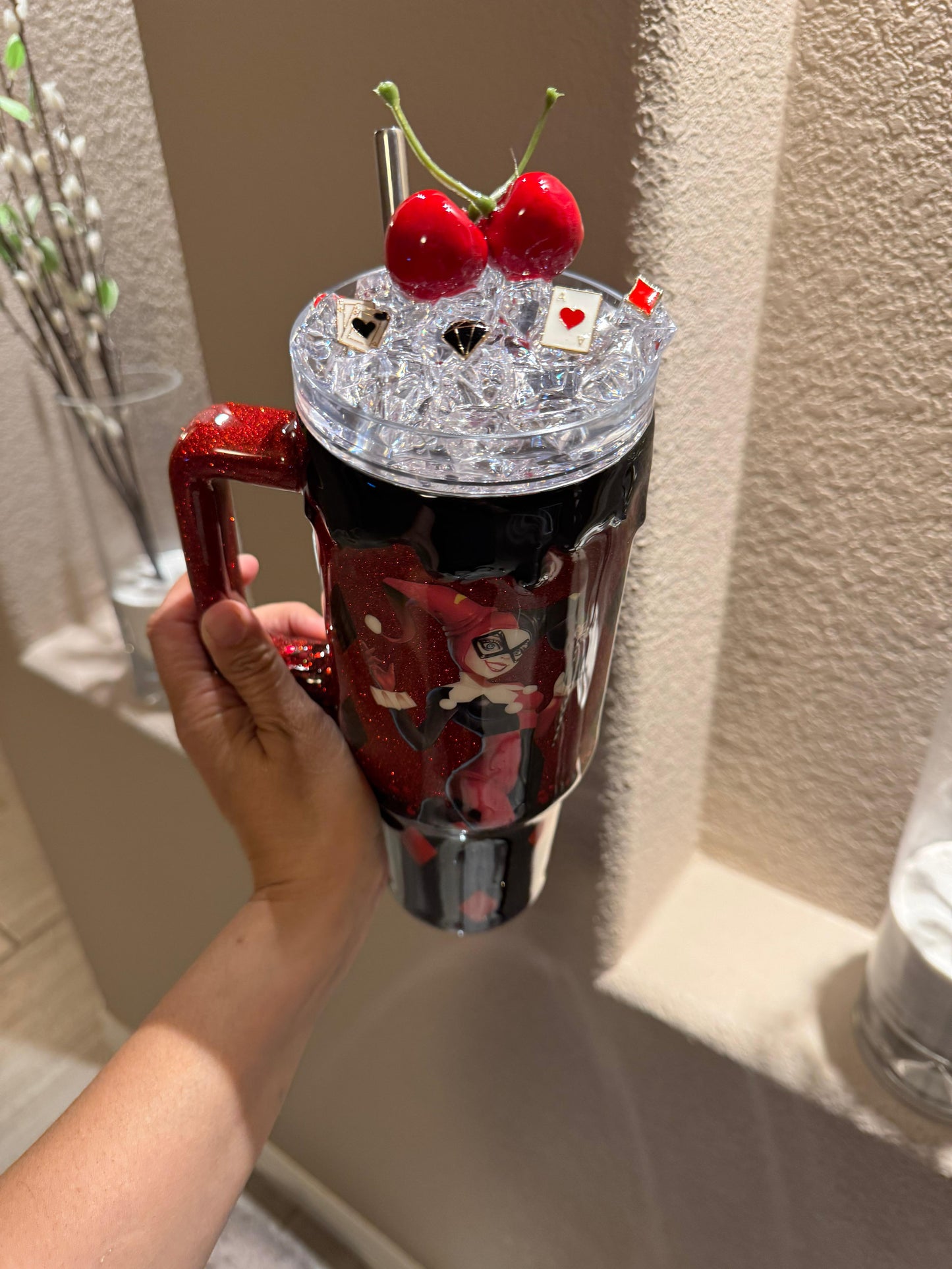 40 oz Harley Quinn Glitter Tumbler