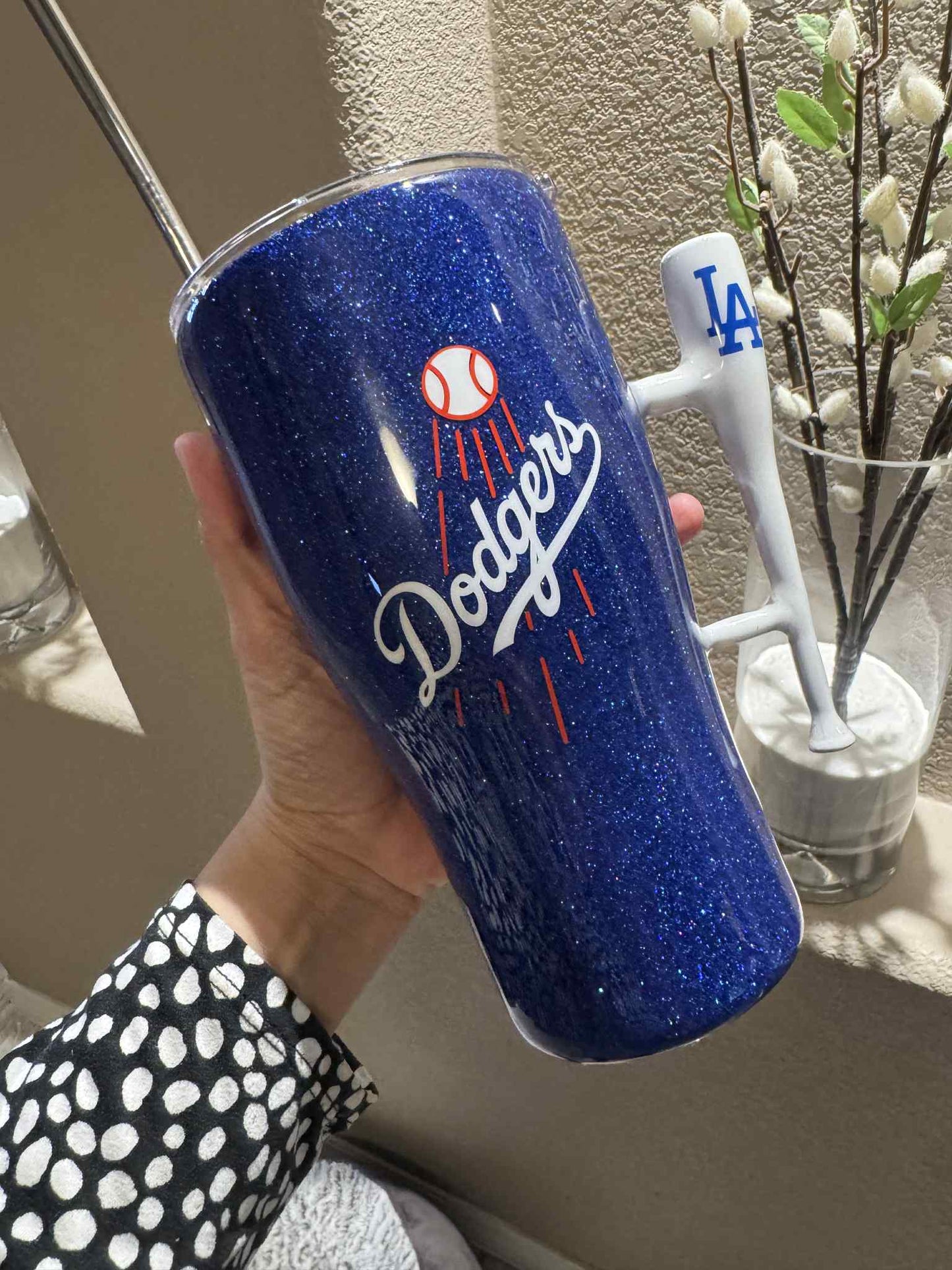 30 oz Dodgers LA Glitter Tumbler
