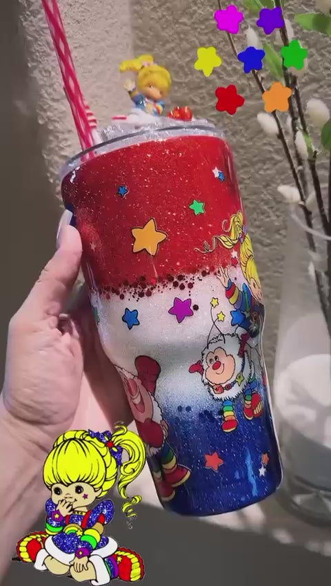 30 oz Rainbow Brite Glitter Tumbler