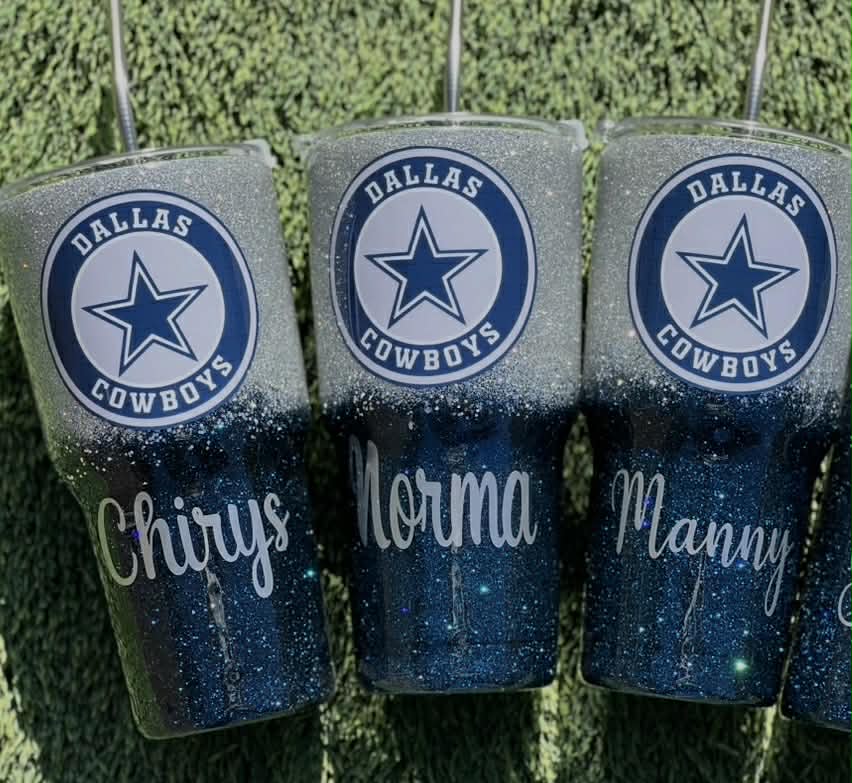 30oz Dallas Cowboys Glitter Tumbler