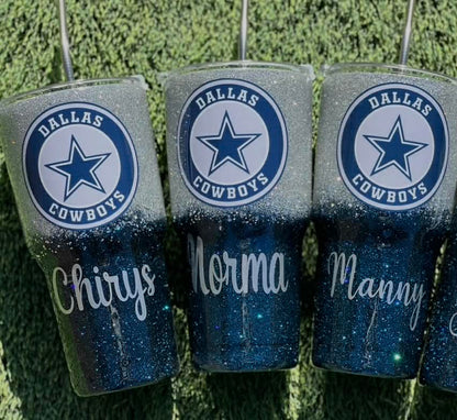 30oz Dallas Cowboys Glitter Tumbler