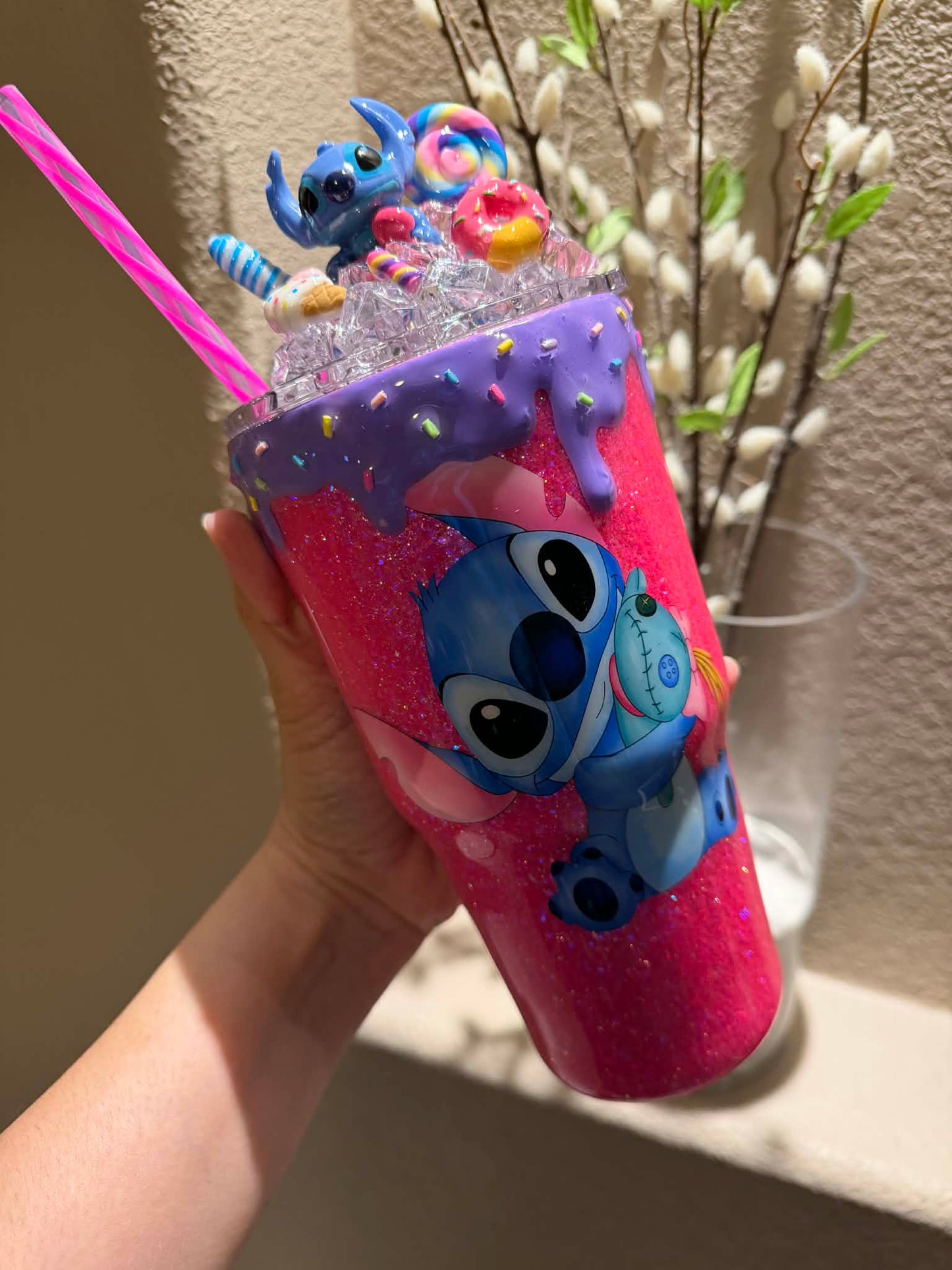 30 oz Stitch tumbler, Glitter Tumbler