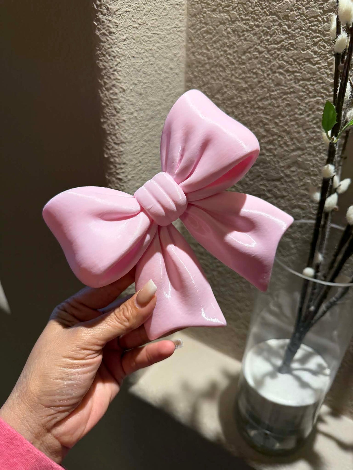 3D Pink Wall Bow Decor