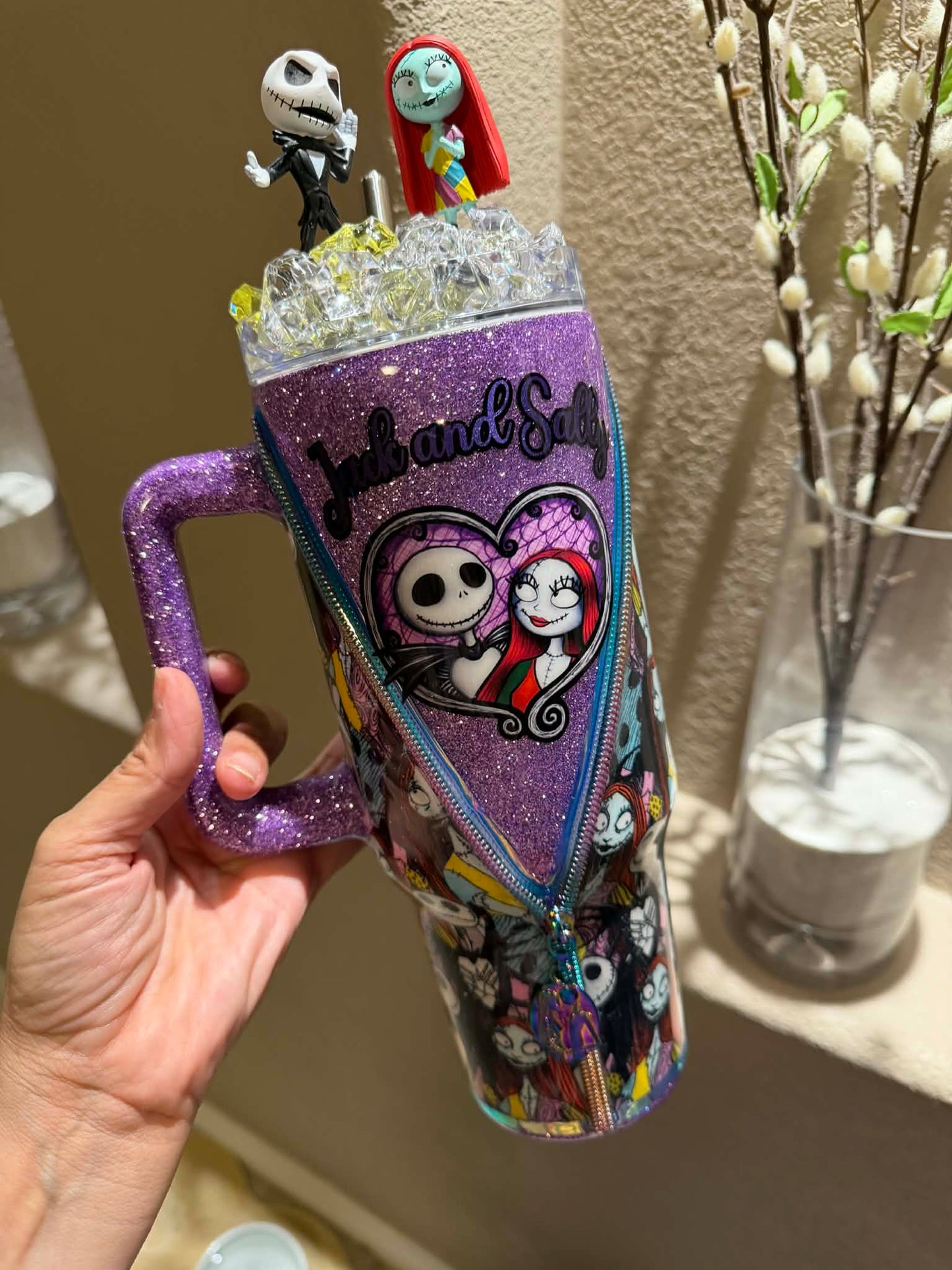 40oz   Jack Skellington Glitter Tumbler