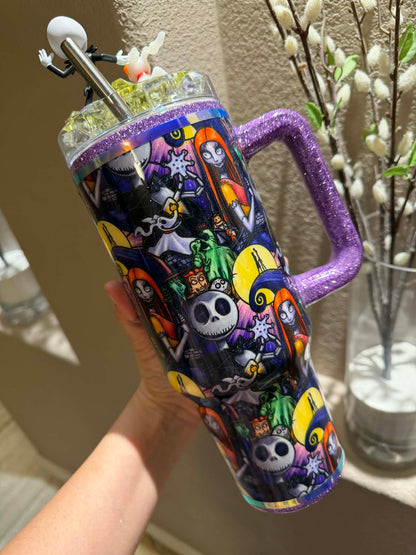 40oz   Jack Skellington Glitter Tumbler