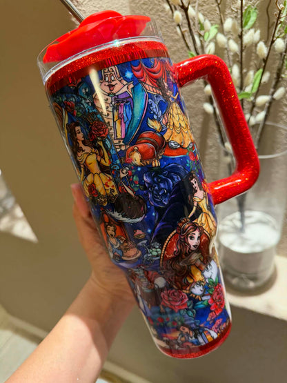 40oz Beauty in the Best Glitter Tumbler