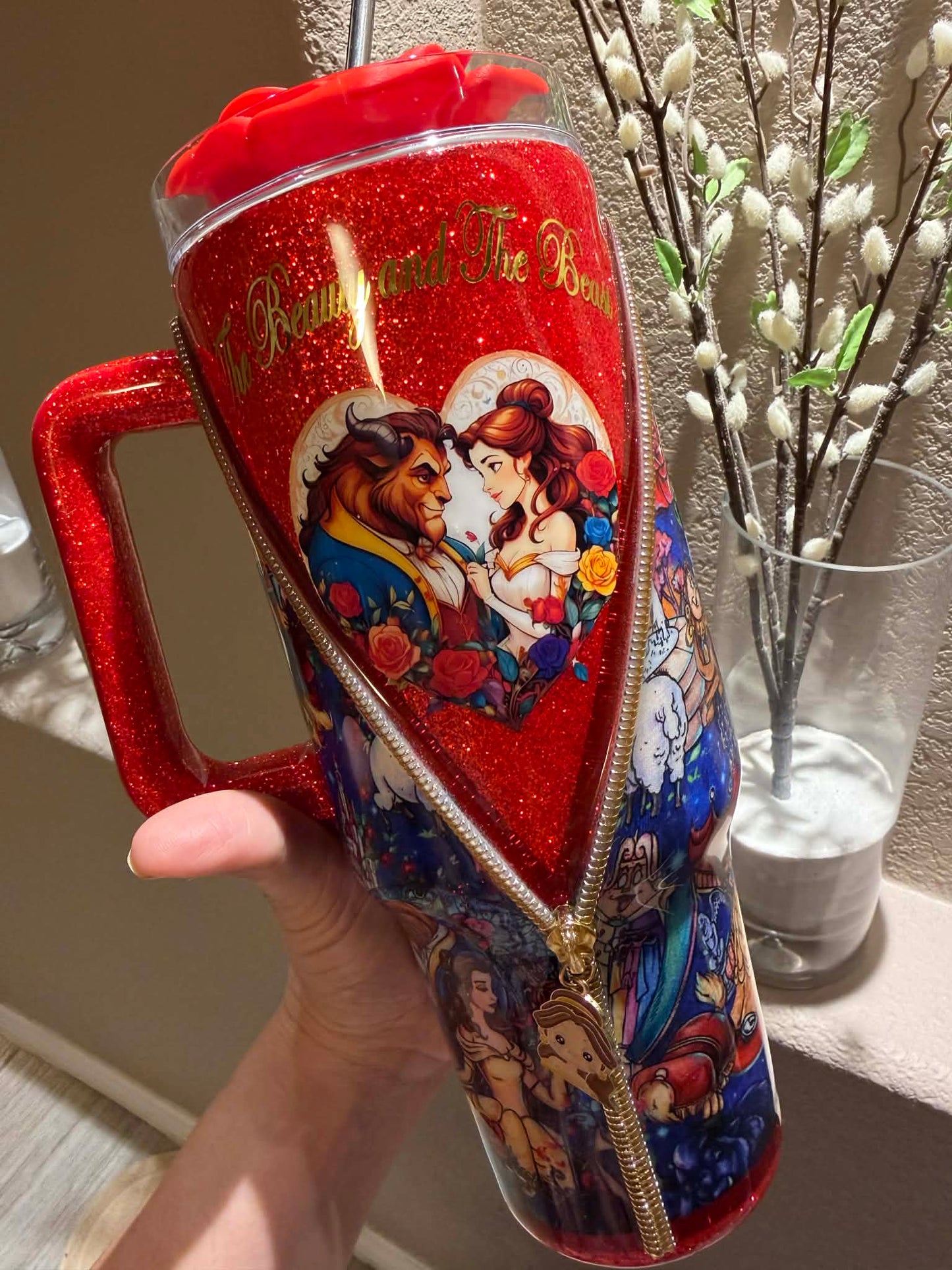 40oz Beauty in the Best Glitter Tumbler