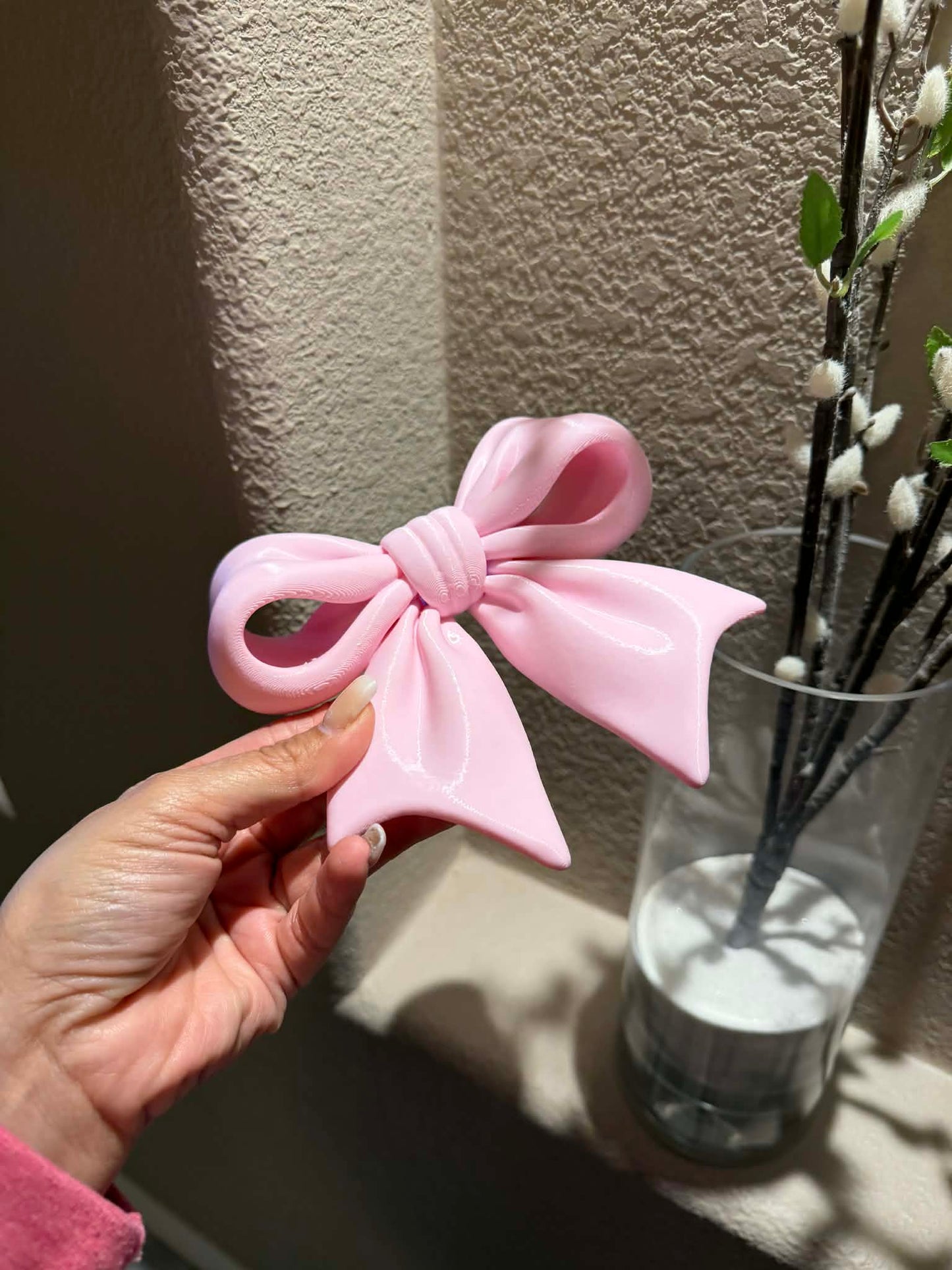 3D Pink Wall Bow Decor