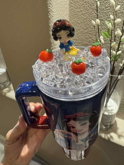 40oz Snow White Glitter Tumbler