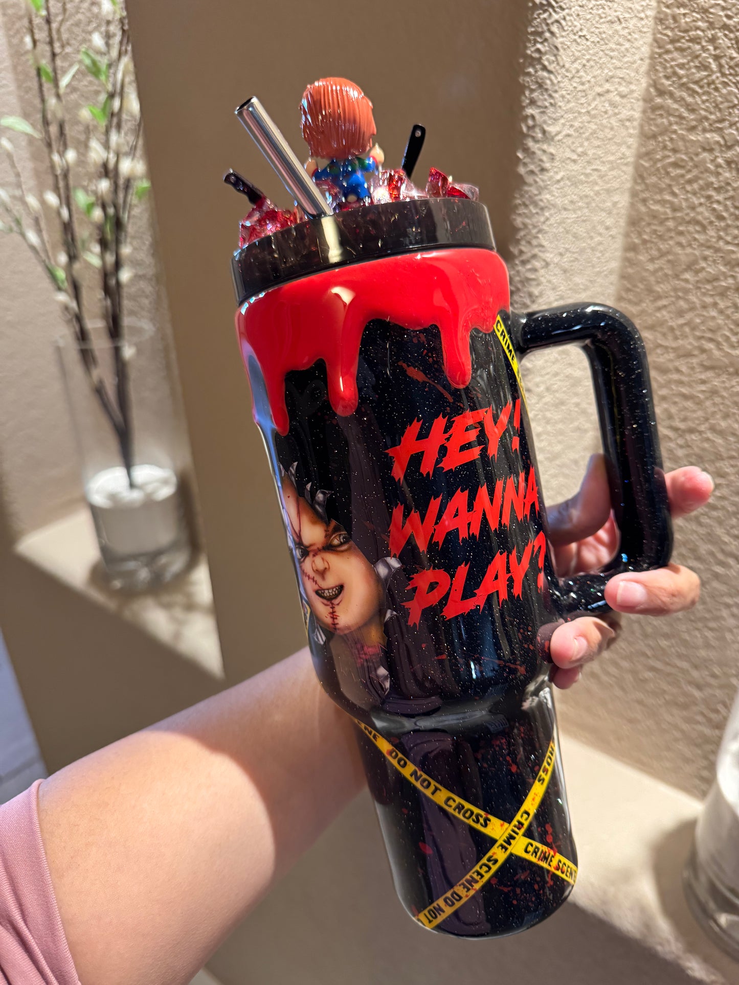 🔪Chucky-Themed 40 oz Glitter Tumbler