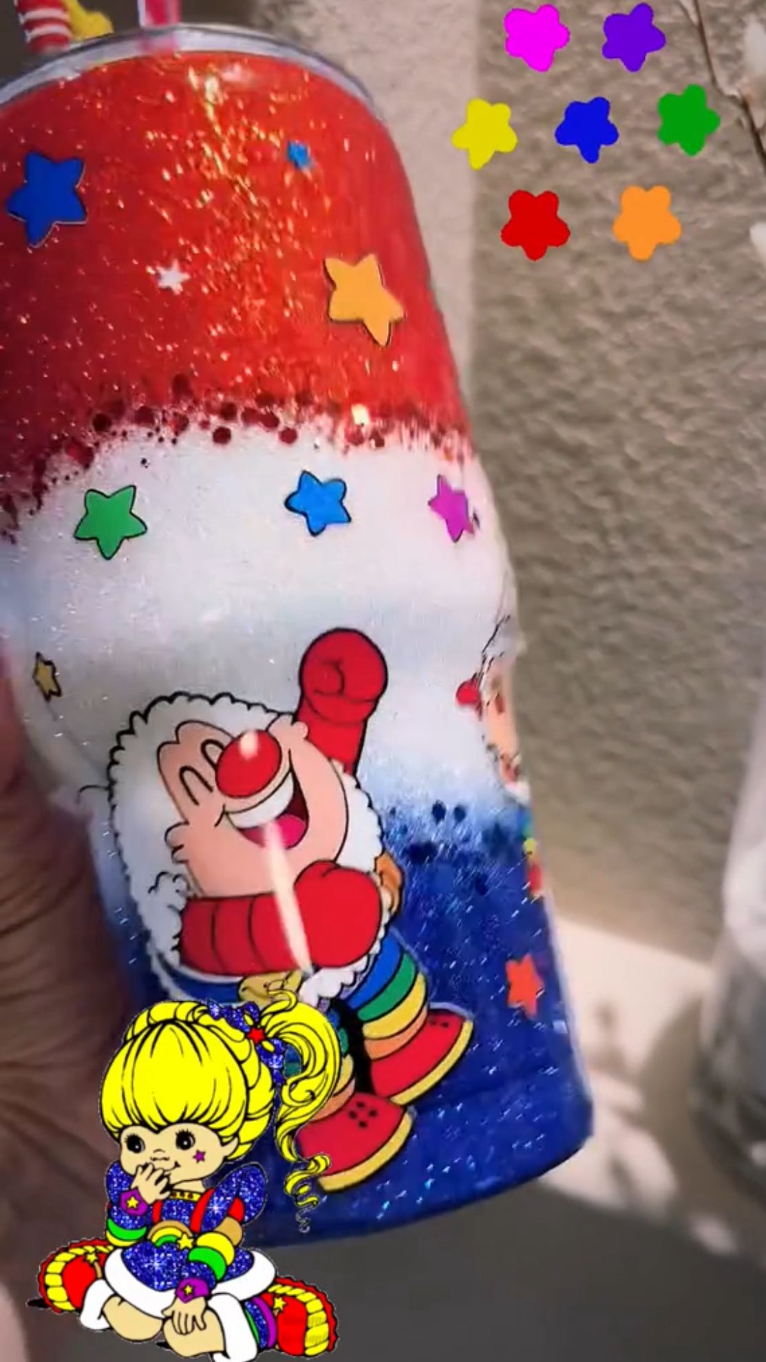 30 oz Rainbow Brite Glitter Tumbler