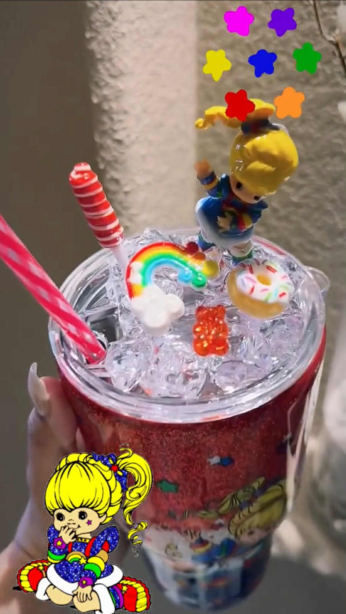 30 oz Rainbow Brite Glitter Tumbler