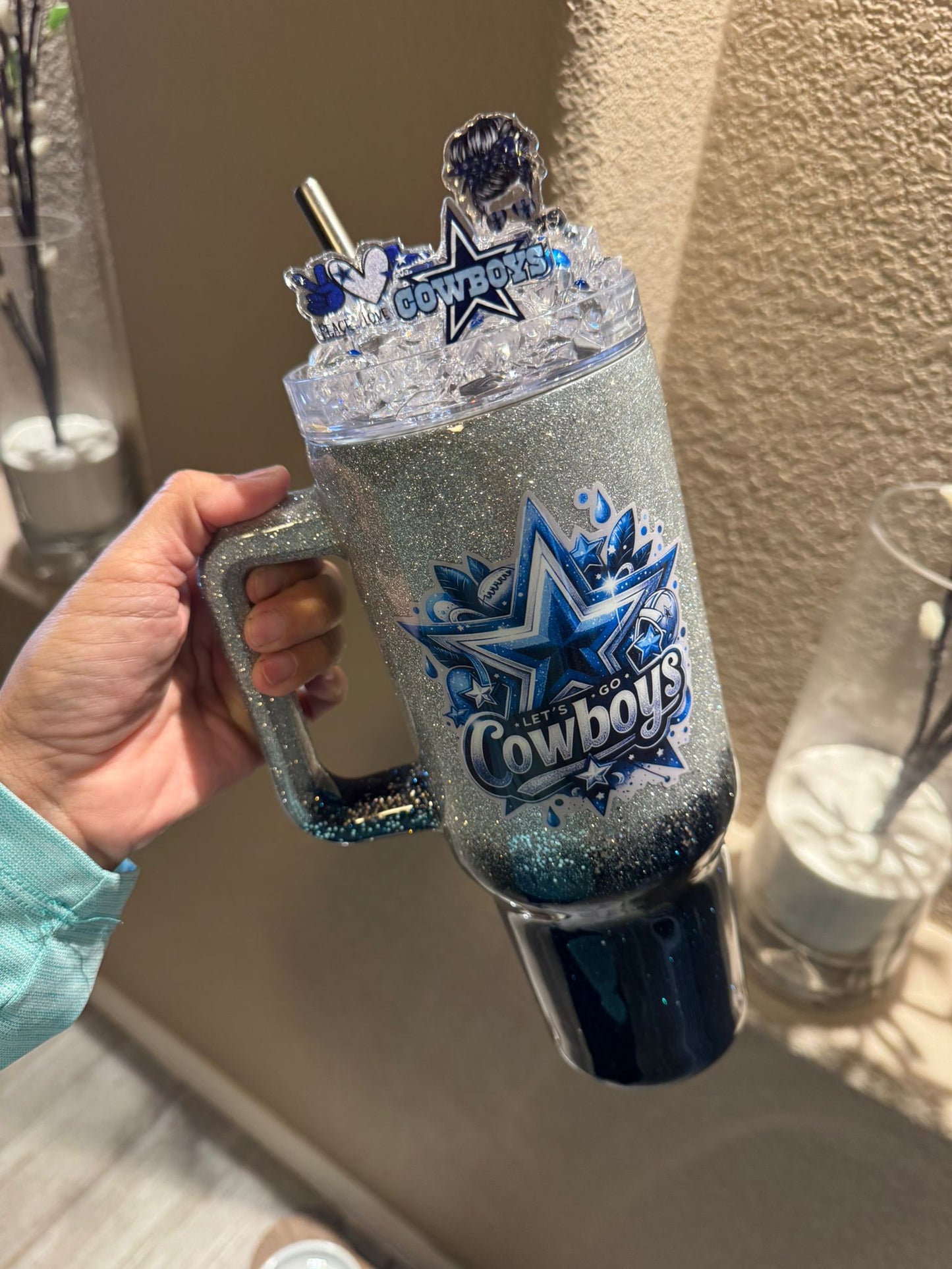 40 oz Dallas Cowboys Glitter Tumbler