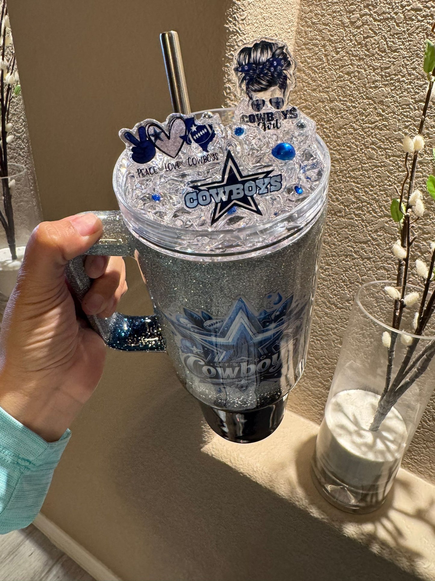 40 oz Dallas Cowboys Glitter Tumbler