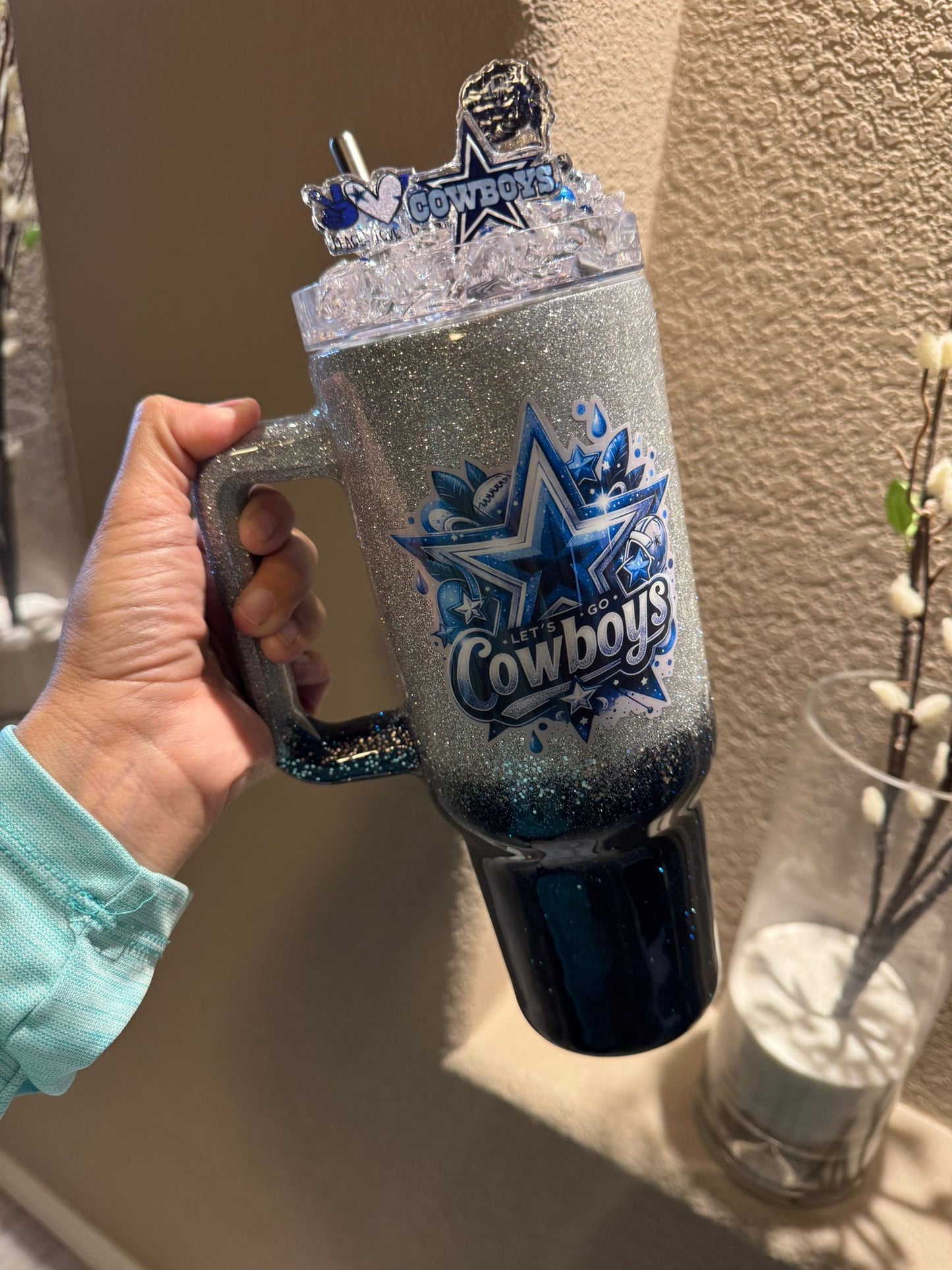 40 oz Dallas Cowboys Glitter Tumbler