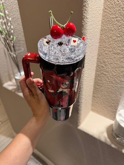 40 oz Harley Quinn Glitter Tumbler
