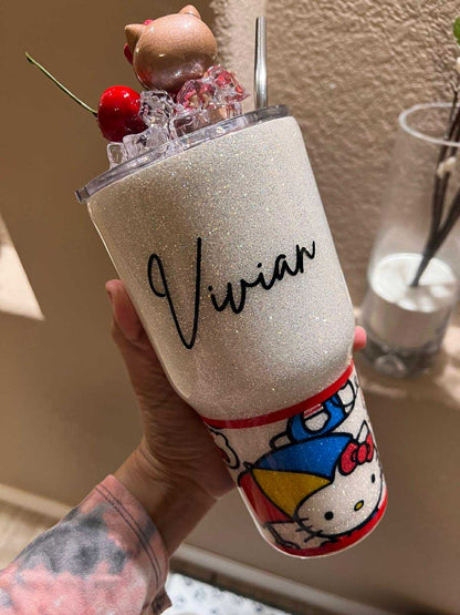 30 oz  Hello Kitty Glitter Tumbler