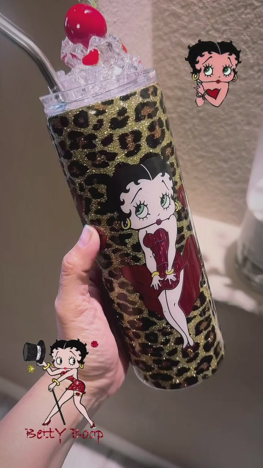20 oz Betty Boop Themed Tumbler