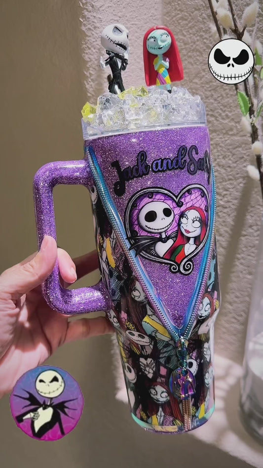 40oz   Jack Skellington Glitter Tumbler