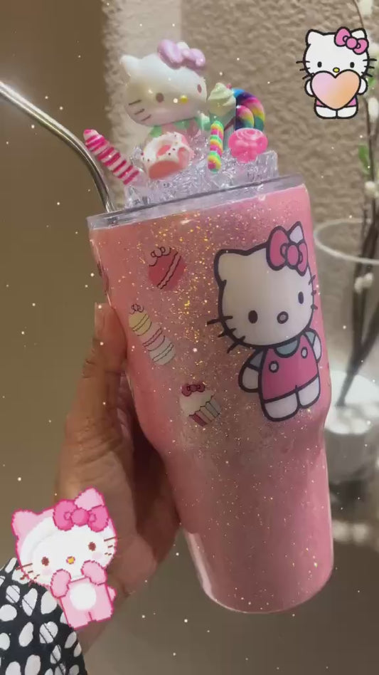 30 oz  Hello Kitty Glitter Tumbler