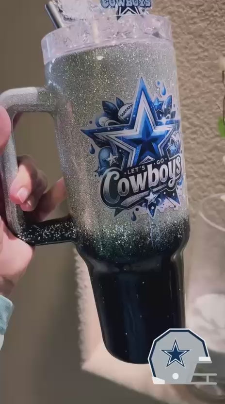 40 oz Dallas Cowboys Glitter Tumbler