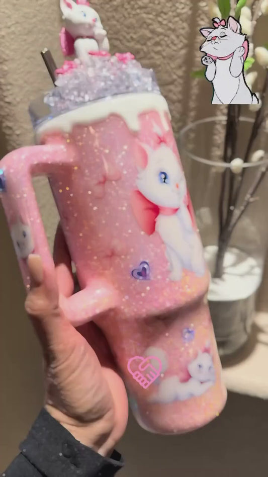 40oz   Marie Aristocats Glitter Tumbler