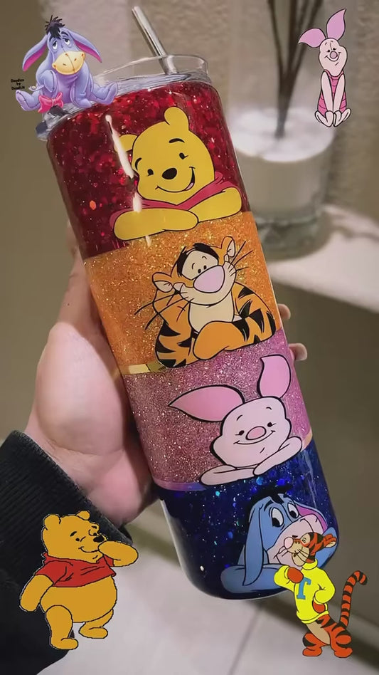 20 oz Winnie Pooh Themed Tumbler