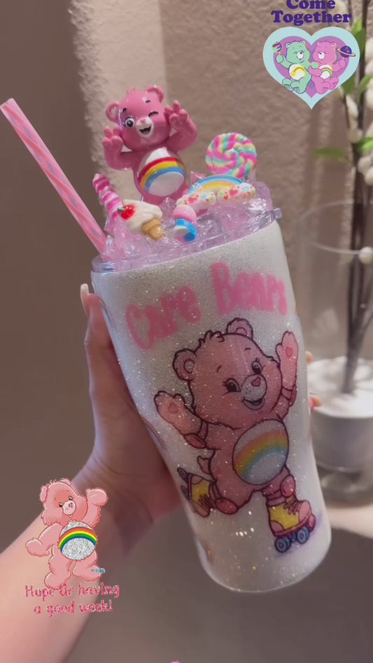 30oz Care Bear Rainbow Themed Tumbler