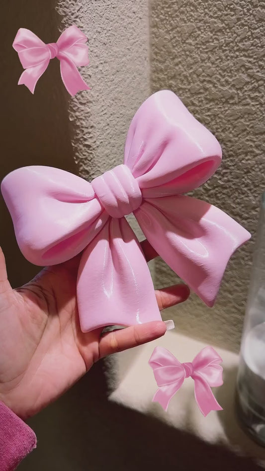 3D Pink Wall Bow Decor